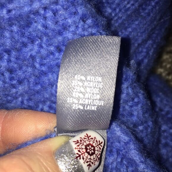 Aerie Wool Blend Oversized Soft Sweater Turtleneck Sz XS Blue Cozy Warm - Picture 6 of 9